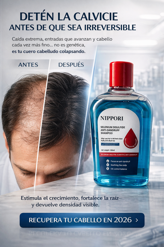 SHAMPOO CLINICO NIPPORI - Actúa desde la raíz cuando el cabello empieza a desaparecer