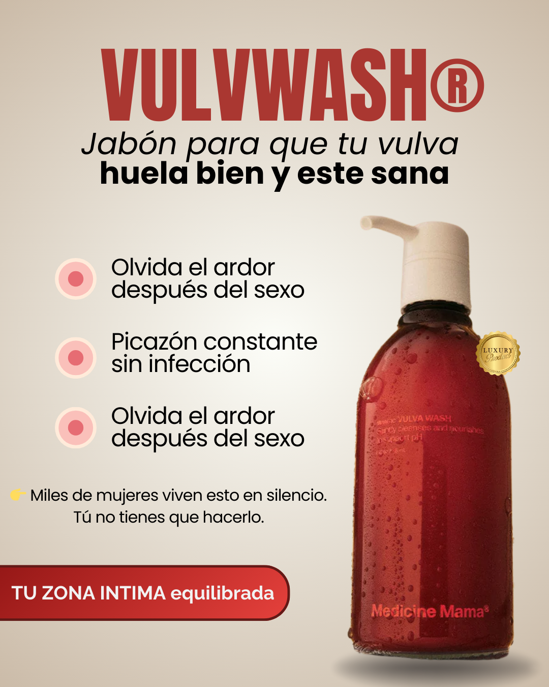 VULVWASH™ – Alivio Íntimo, equilibra el pH y mejorando el olor